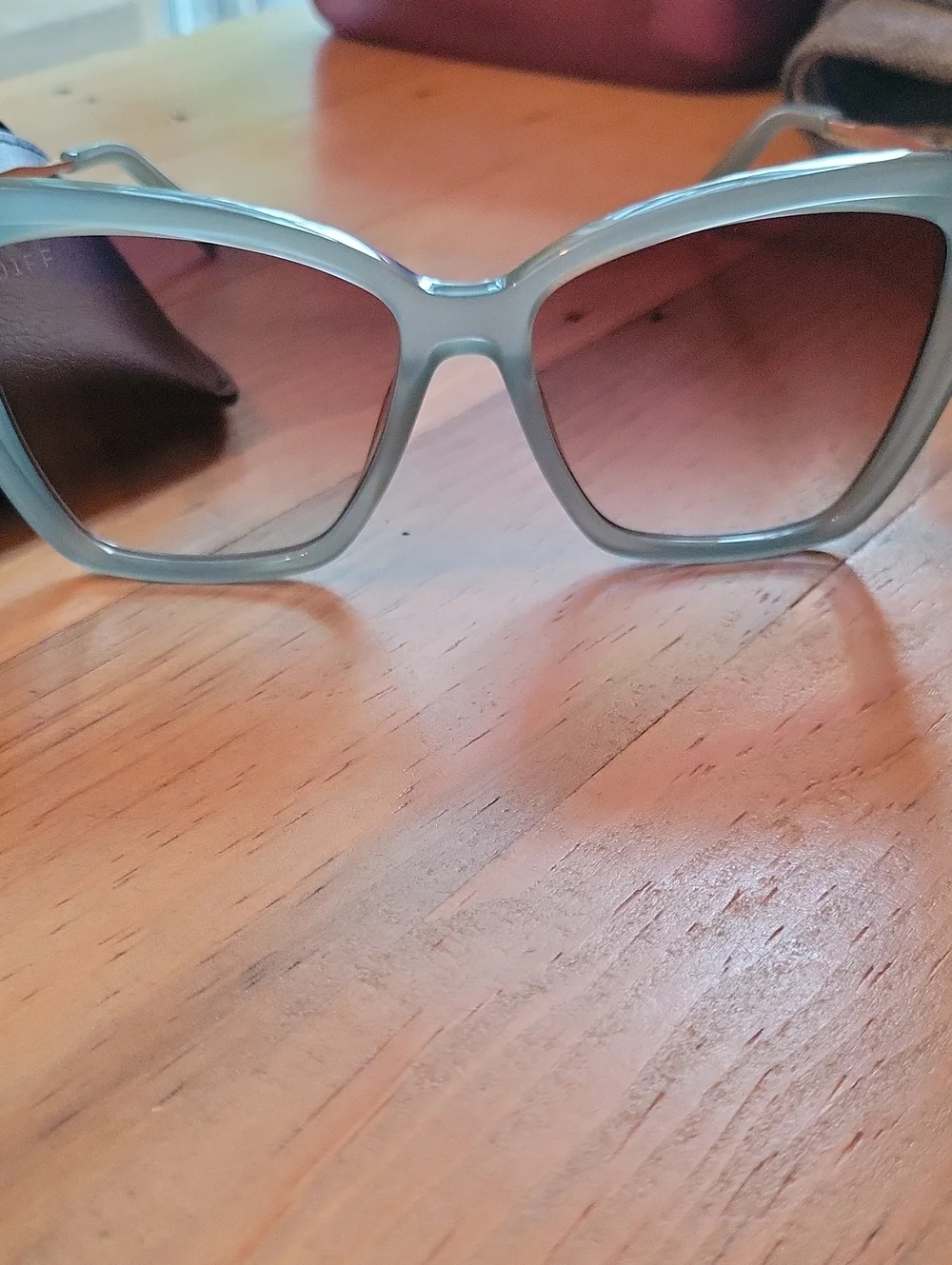 Diff Becky II Women's Oversized Light Blue Sunglasses with Gradient Lenses